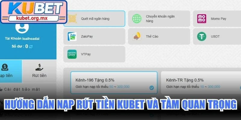 Hướng dẫn nạp rút tiền Kubet và tầm quan trọng